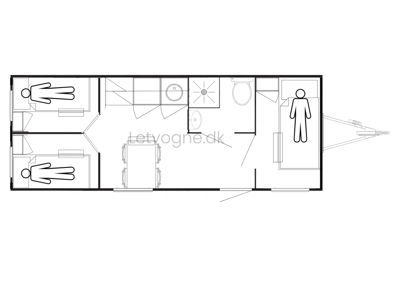 Billede 2 - Beboelsesvogn 3 personers - Eurowagon Årgang 2022