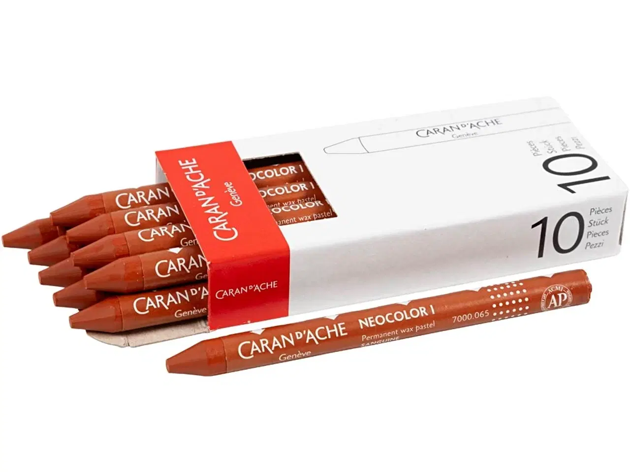 Billede 1 - CARAN D’ACHE Neocolor I, L: 10 cm, tykkelse 8,5 mm, russet (065), 10stk./ 1 pk.