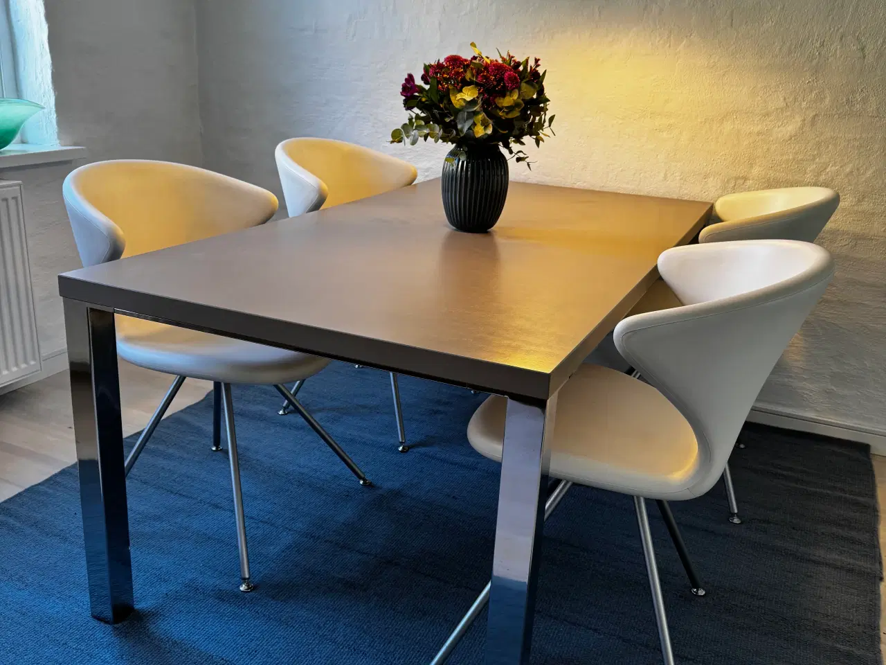 Billede 1 - Spisebord i linoleum med krom ben
