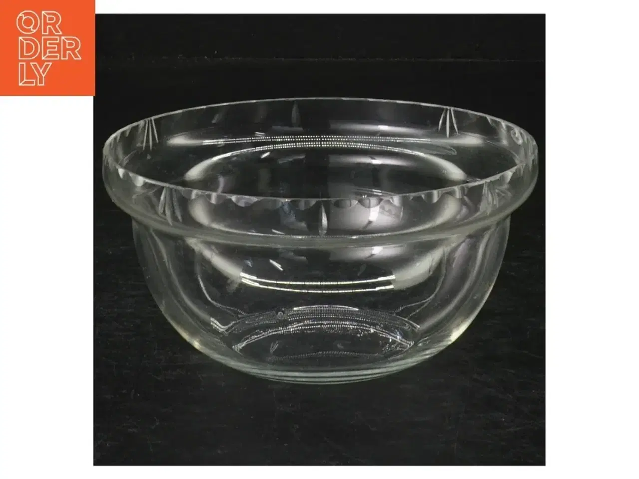 Billede 1 - Gammel glasskål med slibninger (str. Ø. 12,5 cm)