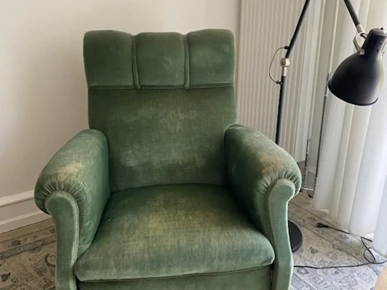 Billede 1 - Lænestol med velourstof