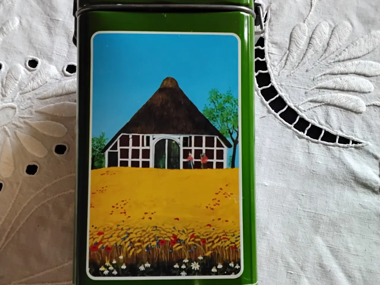 Billede 2 - Metal tedåse /kaffe med 4 smukke motiver -vintage 