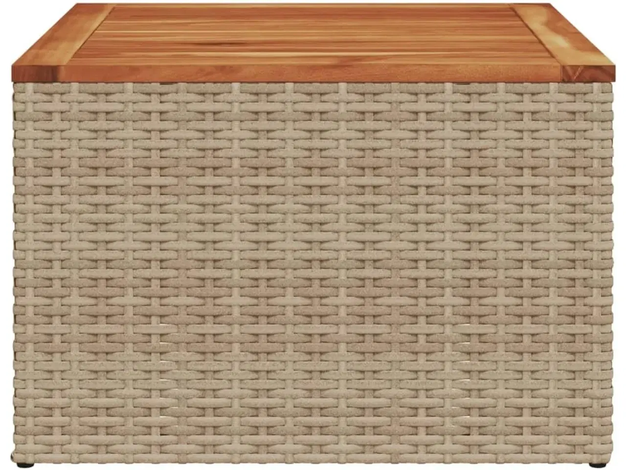 Billede 5 - Havebord 55x55x37 cm polyrattan og akacietræ beige