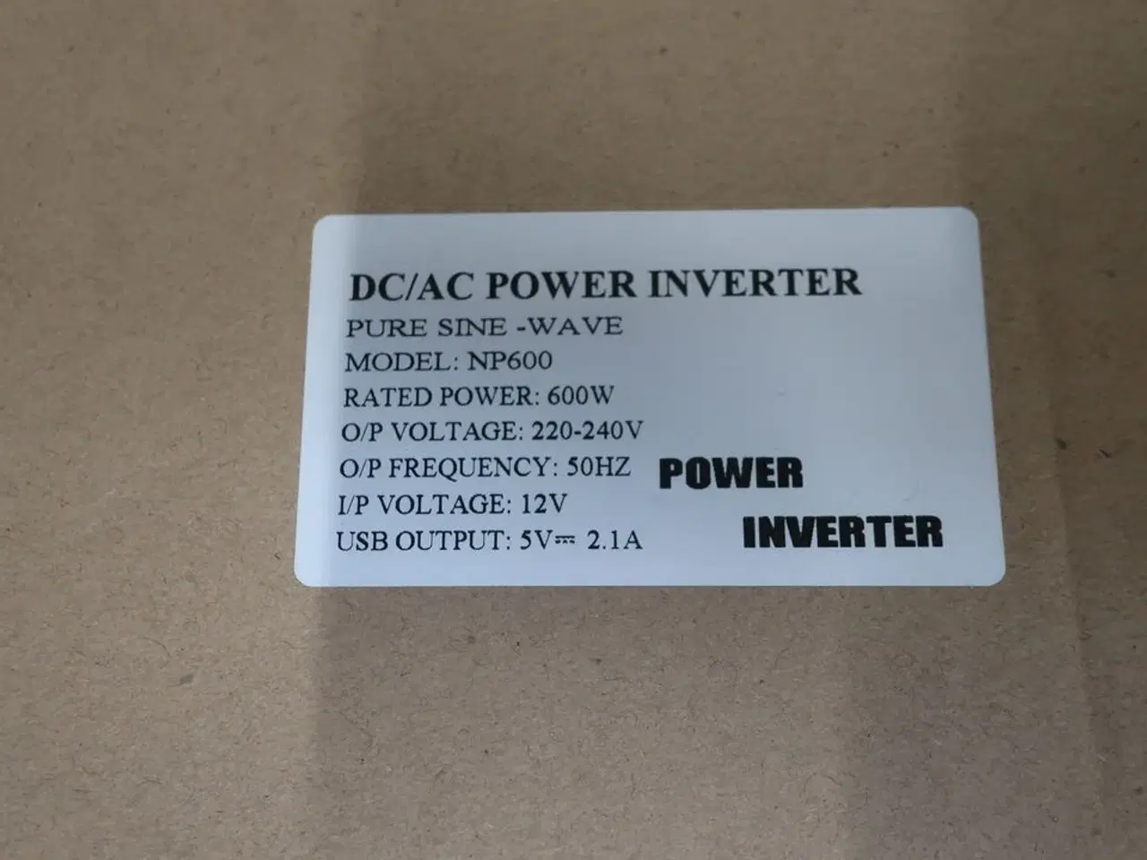 Billede 2 - Inverter GREEN ENERGY Pure Sine Wave DC/AC Power 600W