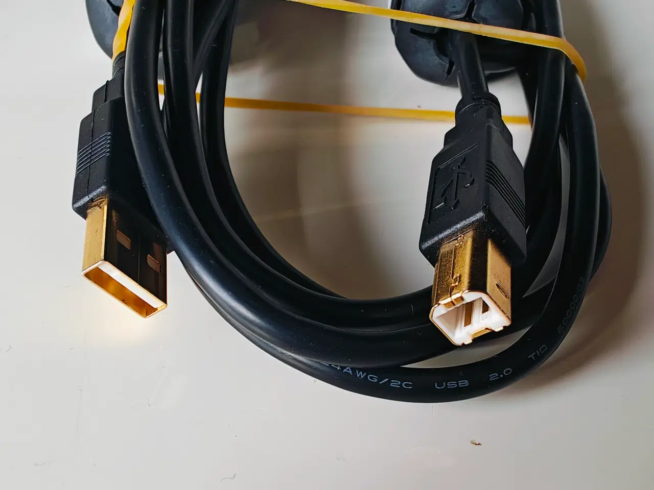 Billede 2 - 1.5 m. USB-A - USB-B Guldbelagt.