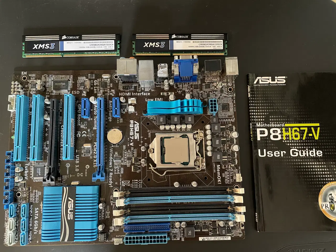 Billede 1 - ASUS motherboard P8H67 incl. I7-3770 og 8GB ram