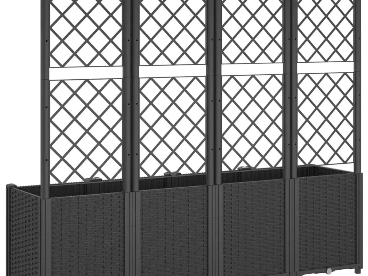 Billede 5 - Plantekasse med espalier 160x40x140 cm PP sort