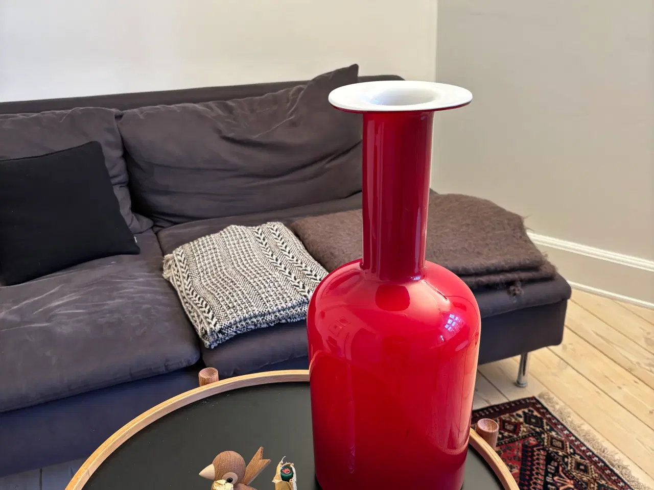 Billede 1 - Holmegaard vase – rød, 43 cm
