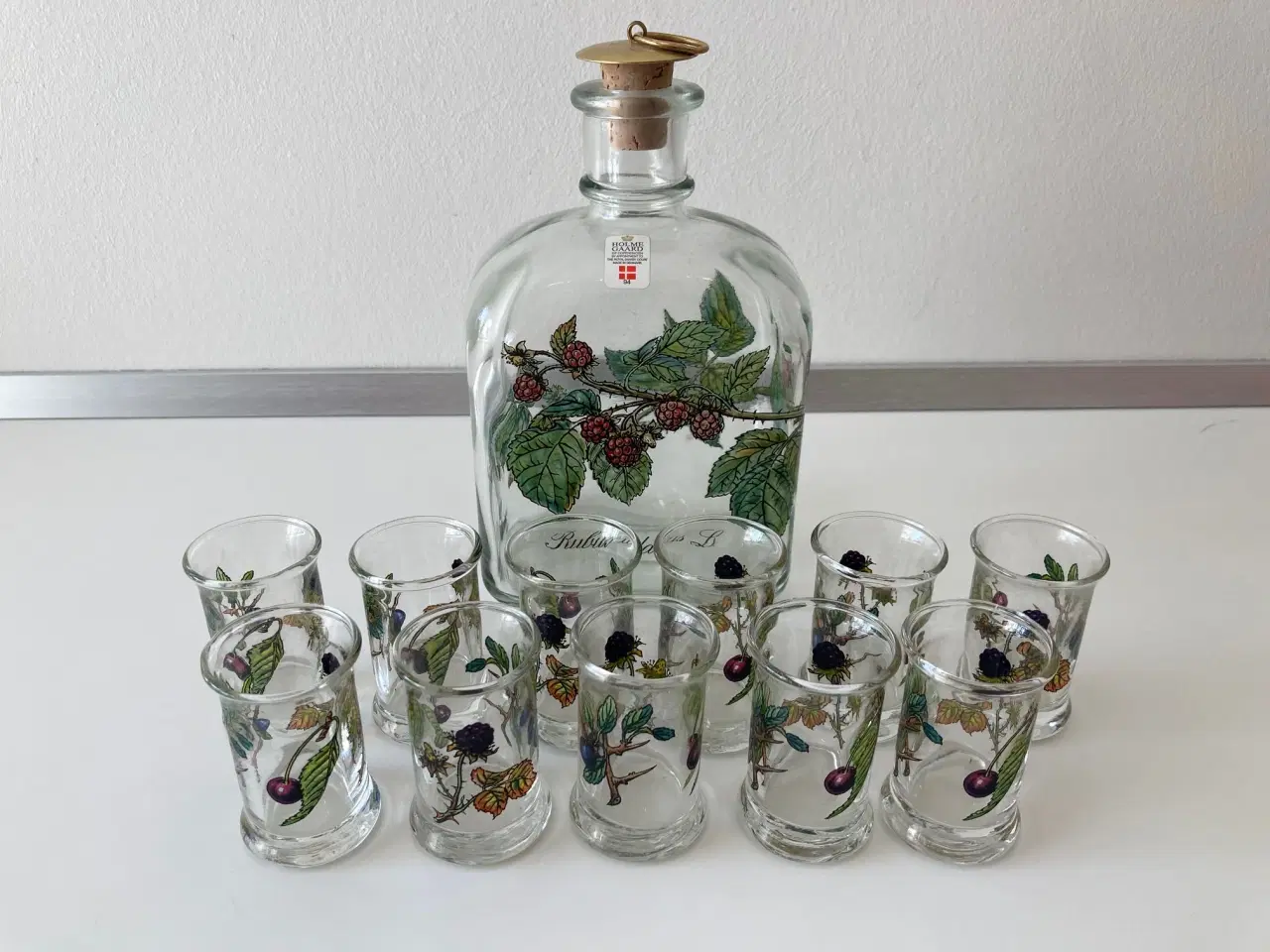 Billede 2 - Holmegaard Dram flasker m/tilhørende glas, 2 sæt