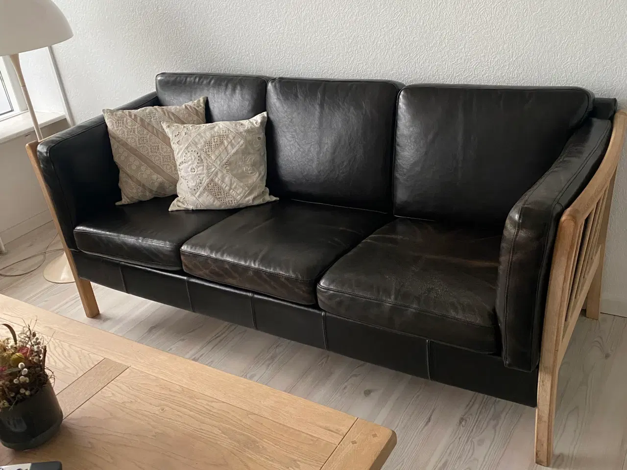 Billede 2 - Sort sofasæt i læder sælges - byd 