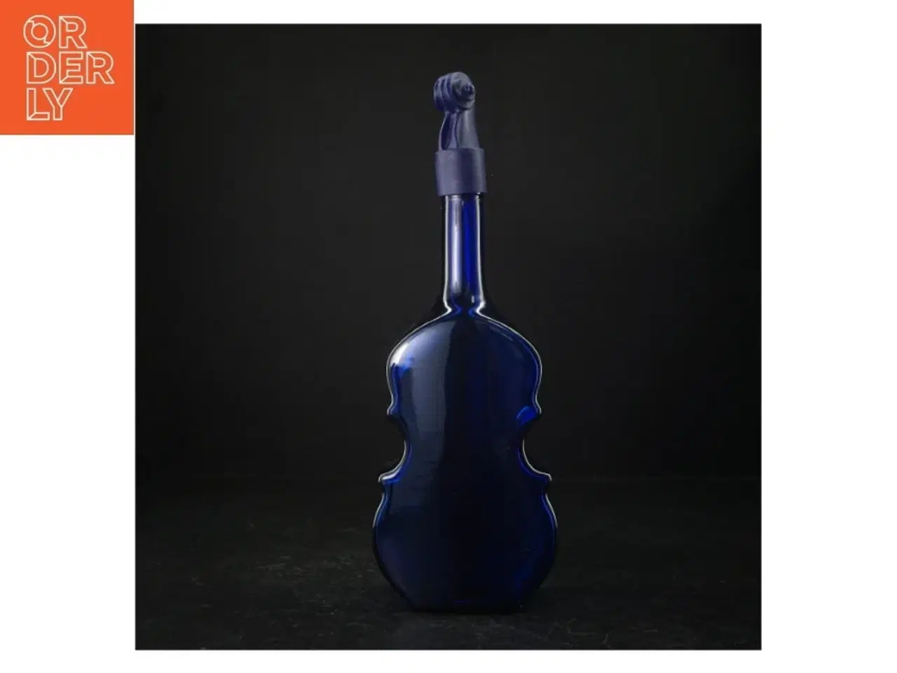 Billede 1 - Retro blå glas violinflaske med prop