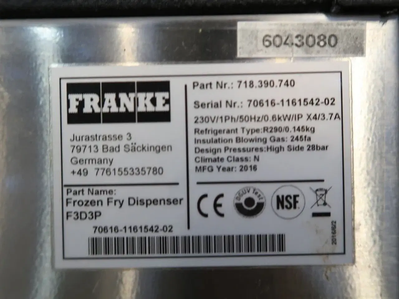 Billede 6 - Franke F3D3P, Pommes dispenser Dobbelt model