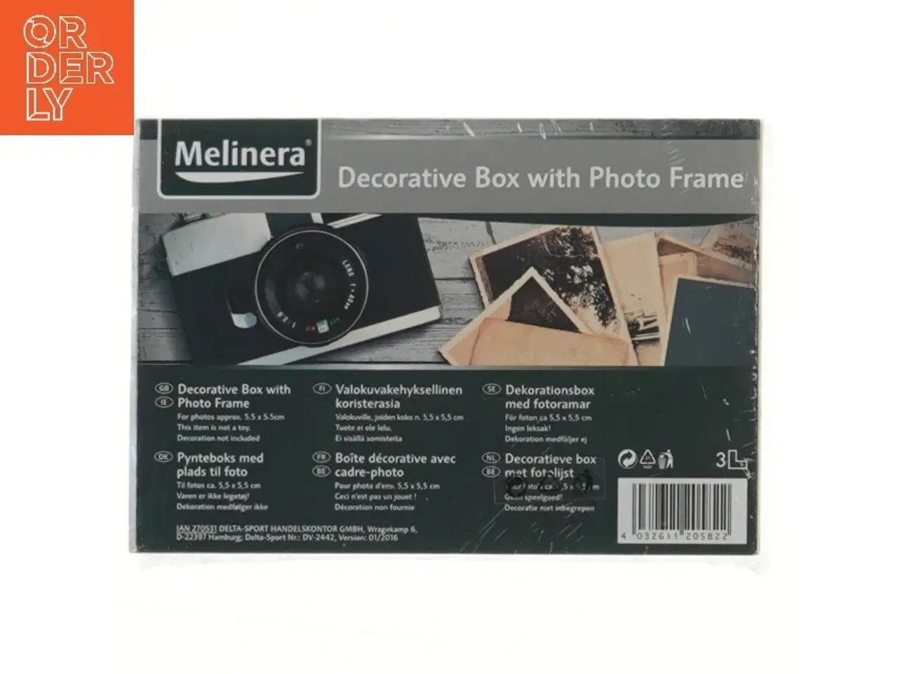 Billede 2 - Dekorativ boks med fotoramme fra Melinera (str. 17x11,5x5 cm)