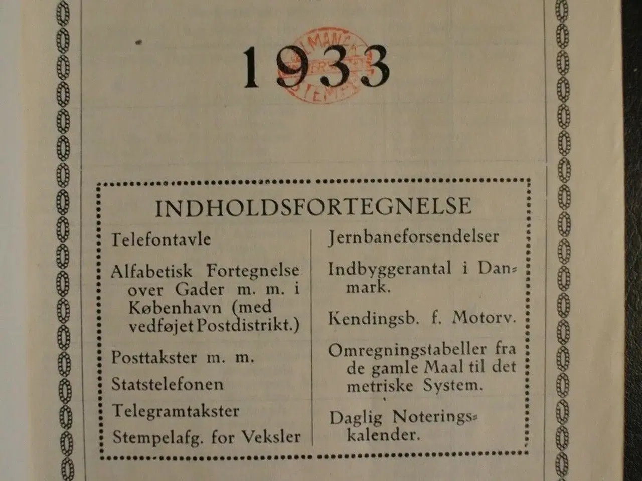 Billede 2 - daglig noteringskalender 1933. ubrugt