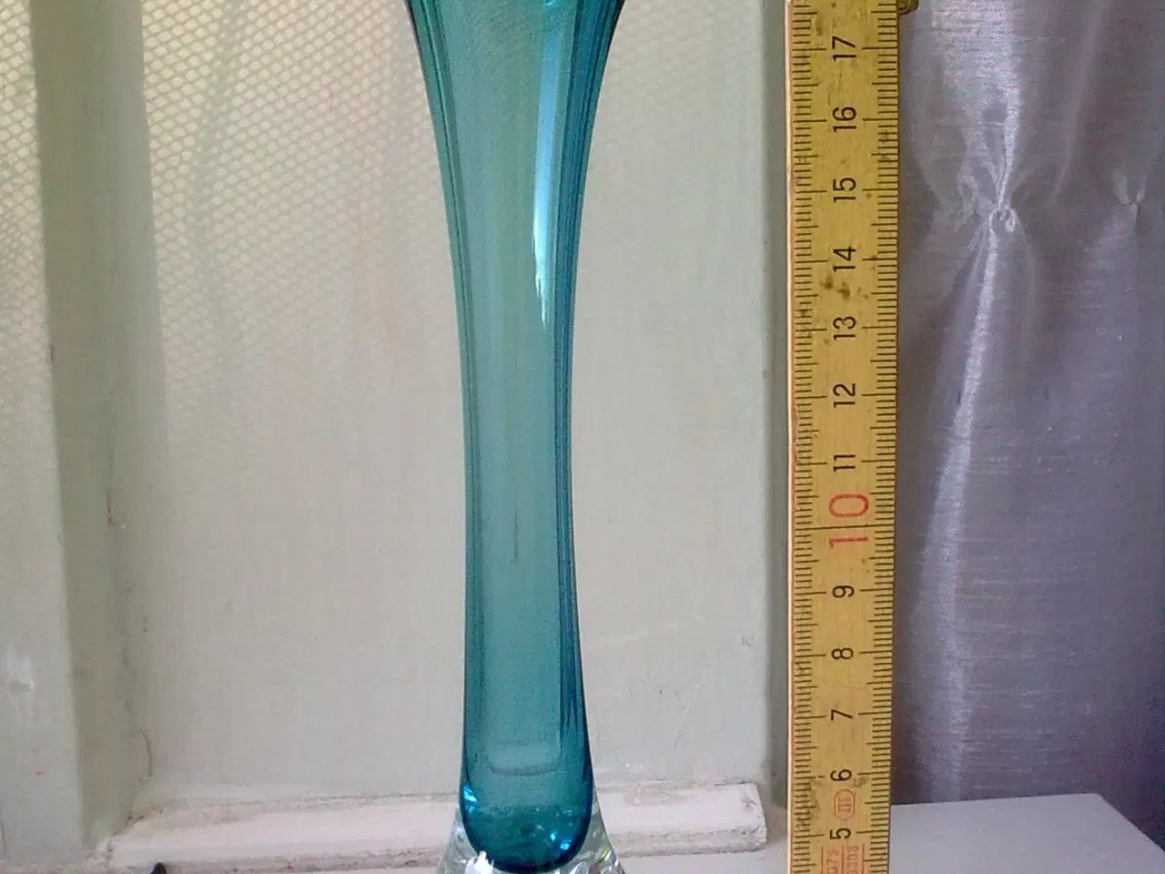 Billede 3 - Vase bobler i lyseblå glas HOLMEGAARD