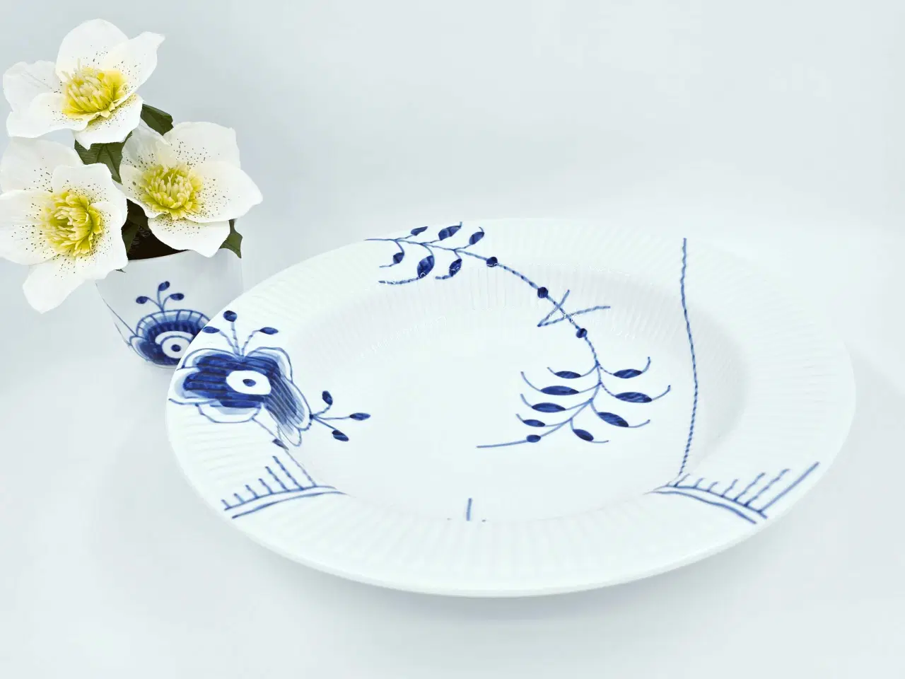 Billede 3 - Blå Mega Riflet Stor Pastatallerken 1 sortering Po