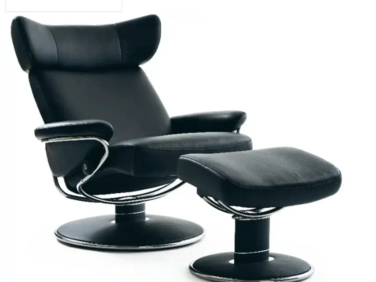 Billede 1 - Stressless Jazz sort læderstol KØBES