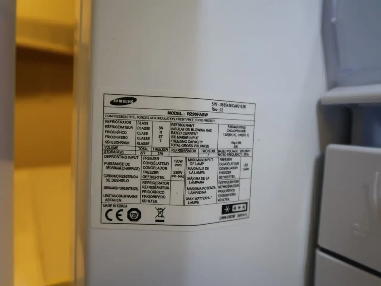 Billede 3 - Fryseskab SAMSUNG FZ90FASW