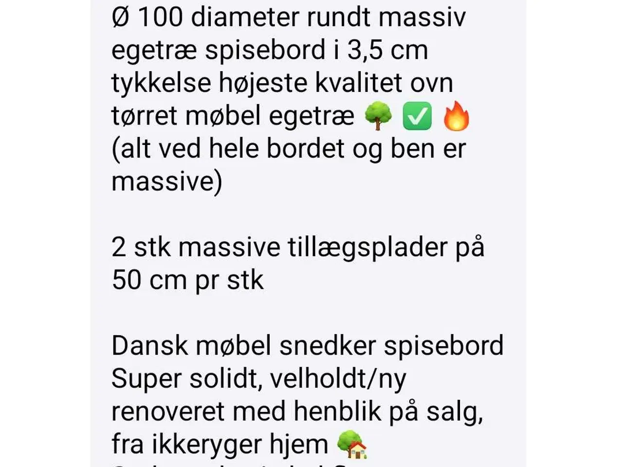 Billede 3 - Super flot rundt spisebord i egetræ 