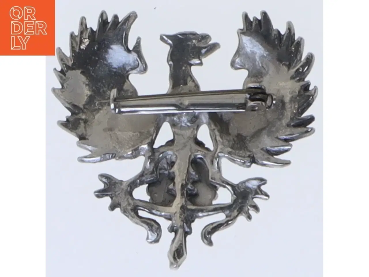Billede 2 - Broche med ørnemotiv og turkis sten (str. 4,5x4,5 cm)