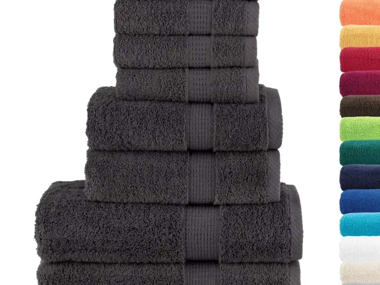 Billede 2 - Håndklæder 8 stk. Premium SOLUND 600 g/m2 antracit