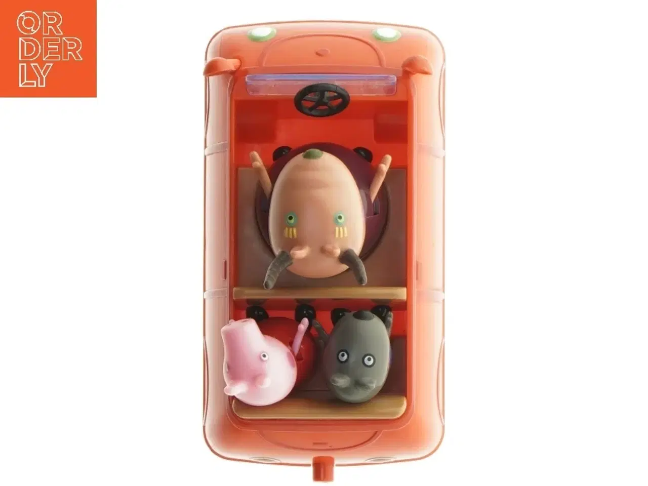 Billede 4 - Rød legetøjsbil med figurer fra Gurli Gris (str. bil: 6x15x9 cm figur: 5-9 cm)