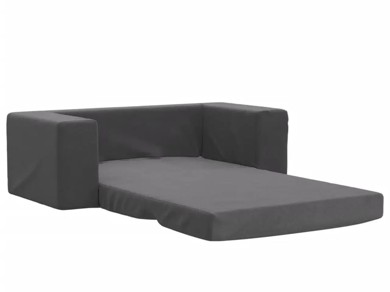 Billede 4 - 2-personers sovesofa til børn blødt plys antracitgrå