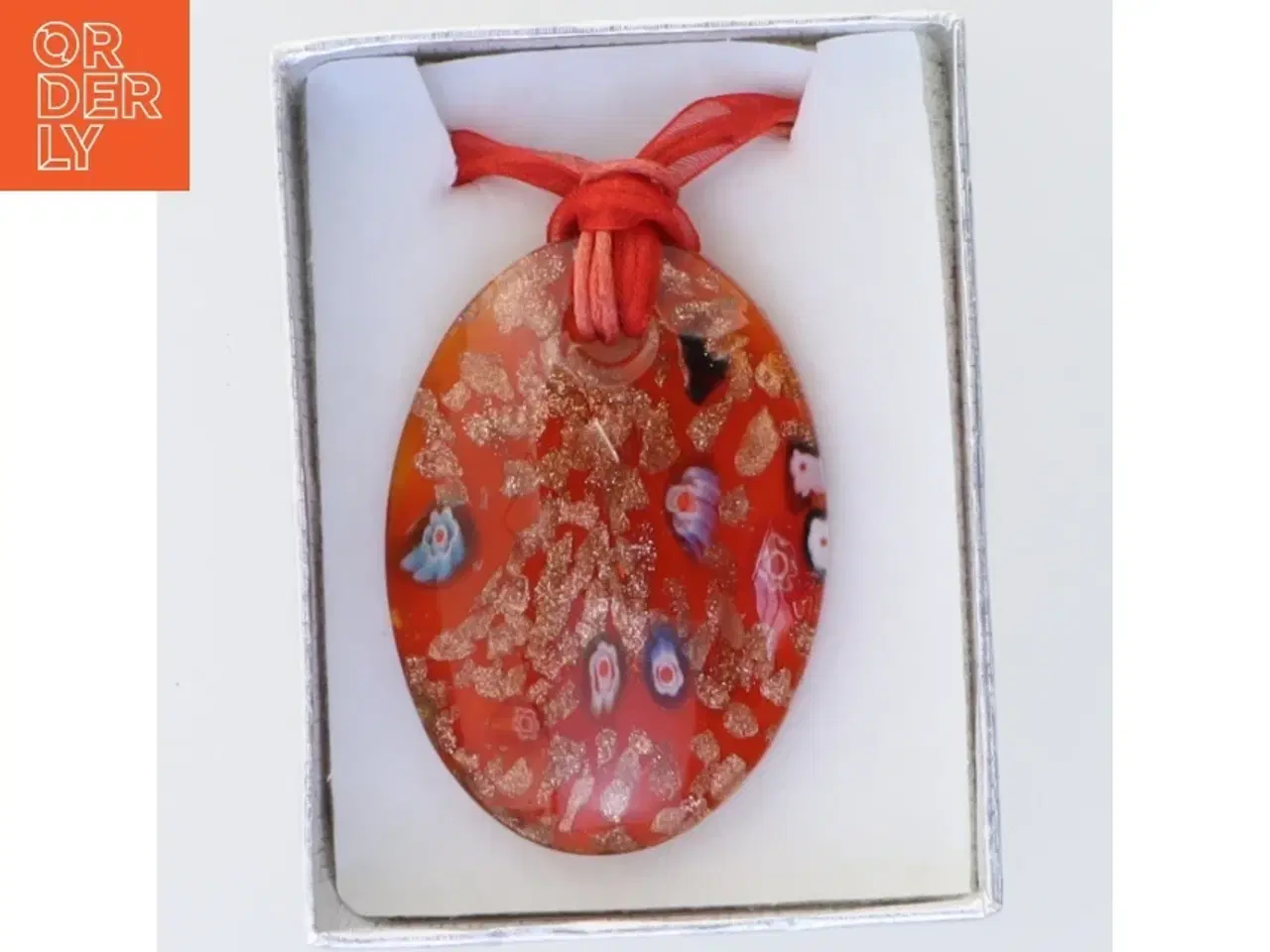 Billede 1 - Italiensk håndlavet halssmykke (str. Kasse 9 x 6 cm)