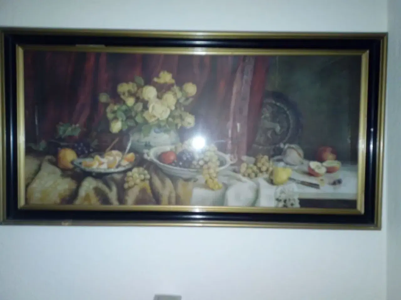 Billede 2 - Retro billede i sortramme med motiv frugt 