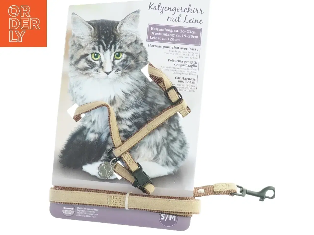 Billede 1 - Katte sele fra More (str. Hals omfang, 16-23 cm. brystomfang, 19-30 cm. længde, 120 cm)