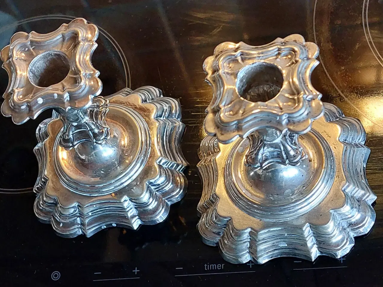 Billede 2 - 3 TÅRNET sølv lysestager