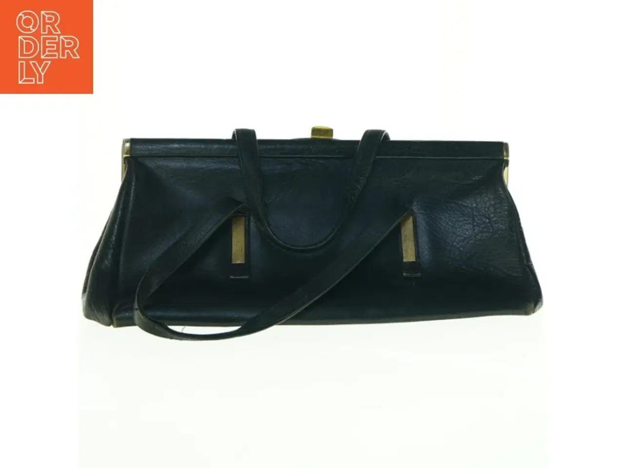 Billede 3 - Vintage sort håndtaske i læder (str. 36 x 12 cm)