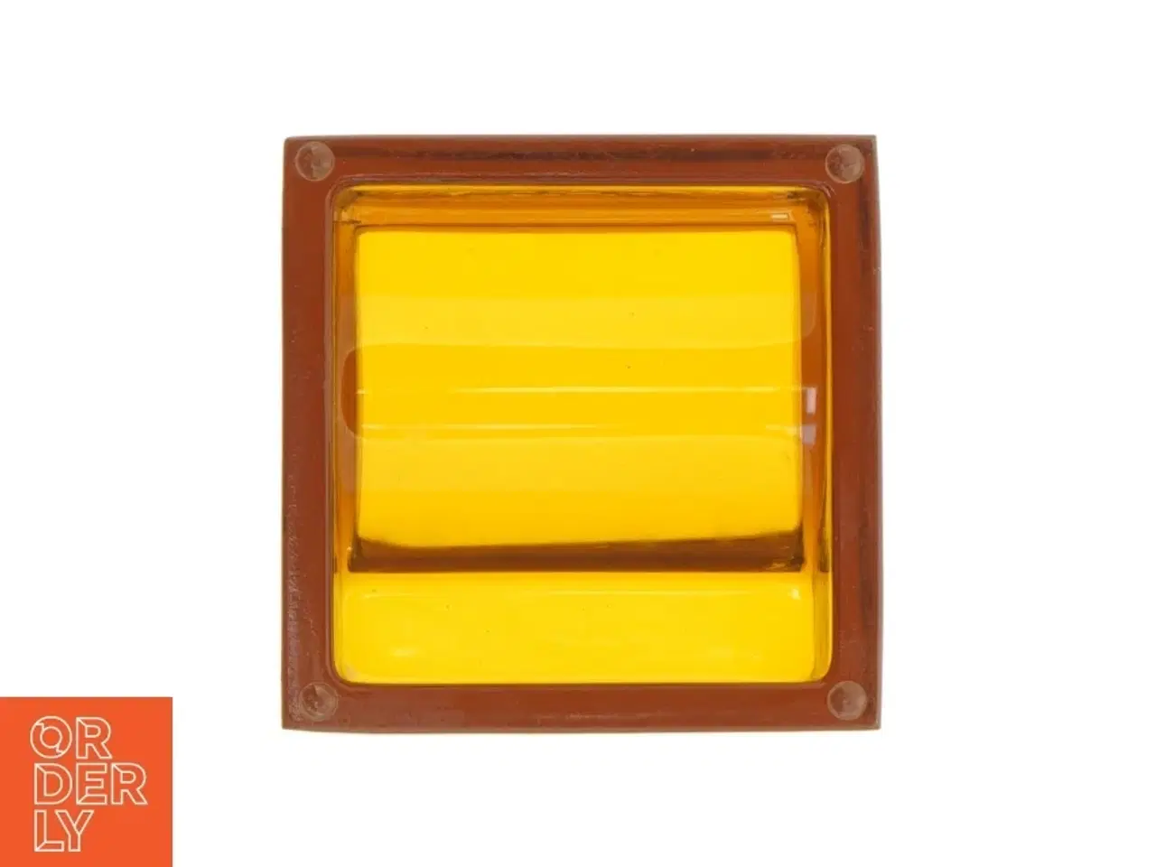 Billede 3 - Glas fad askebæger i orange / brun (str. 12,5 x 12,5 x 5,5 cm)