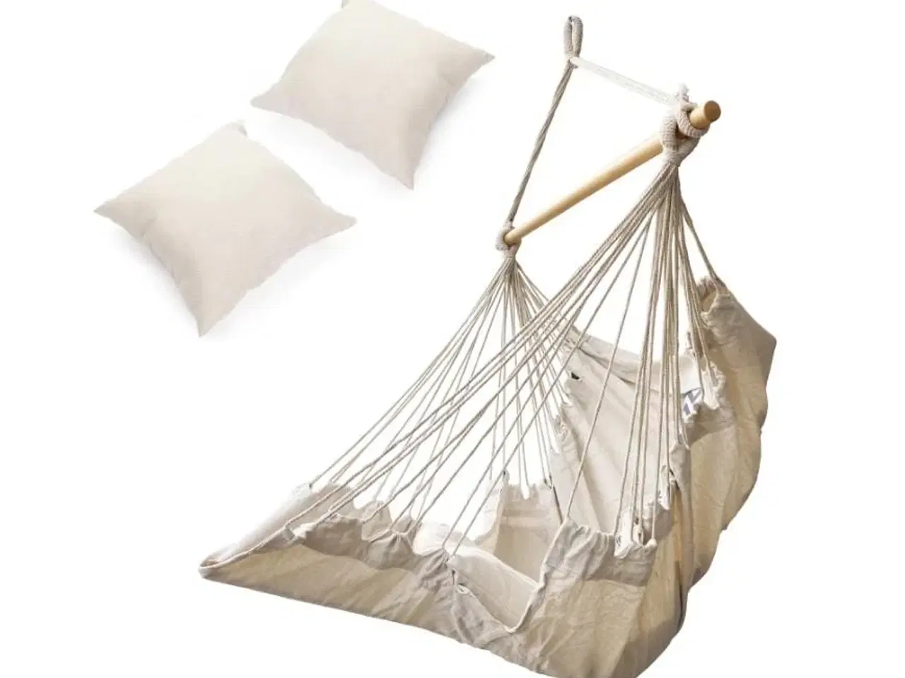 Billede 5 - Hængekøje-stol med fodstøtte – boho loungestol 130 cm, beige