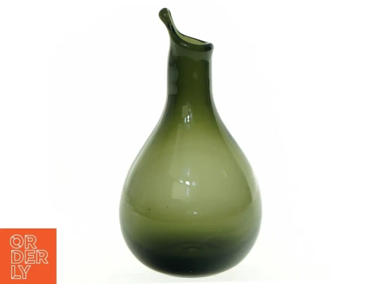 Billede 1 - Retro Grøn glasvase (str. 16 x 9 cm)