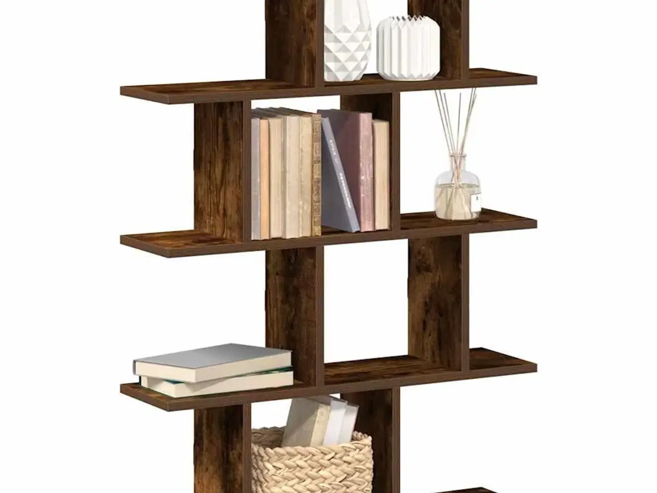 Billede 1 - Vægreol med 12 rum konstrueret træ røget egetræsfarve