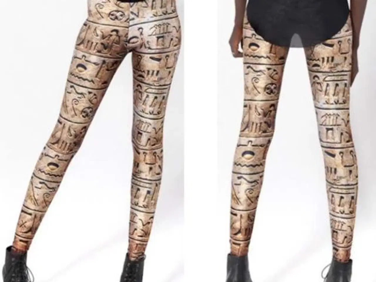 Billede 1 -  Leggins str: Medium, med oracle print/mode