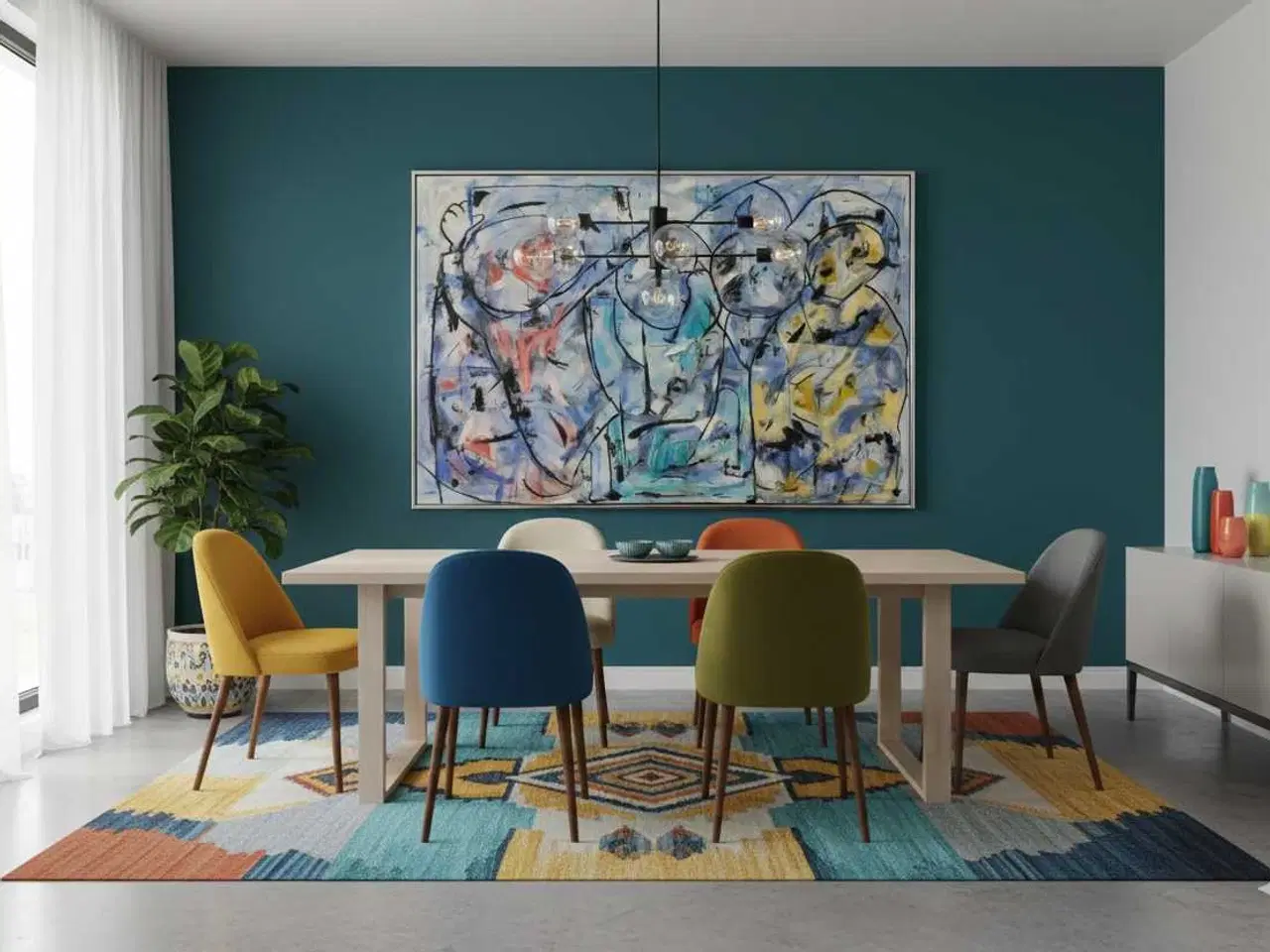 Billede 1 - Stort maleri i farver 