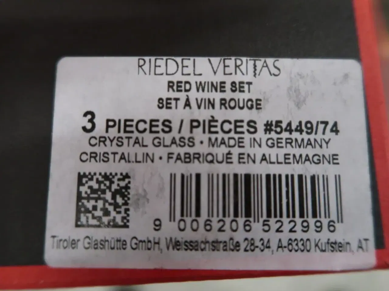 Billede 2 - 15 stk. Tasting sæt RIEDEL rødvin