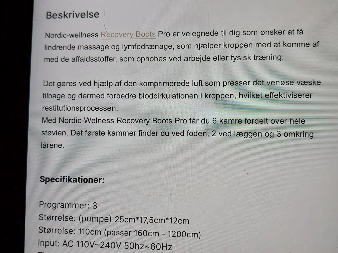 Billede 2 - Nye Recovery Boots med 6 kamre (Nordic Wellness) 