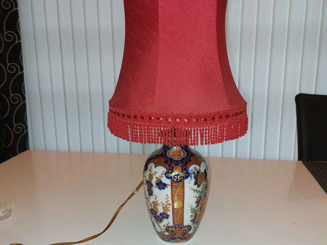Billede 1 - Kinesisk lampe med rød skærm