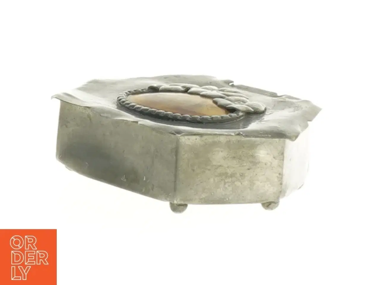 Billede 2 - Antik Tin æske med Skildpadde skjold (str. 9 x 6 x 2 cm)