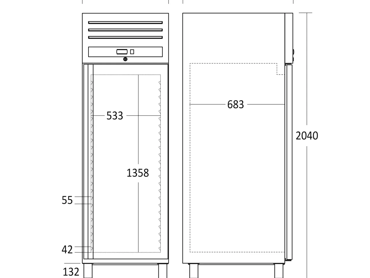 Billede 3 -  Industrifryseskab 461 L – GUF700X