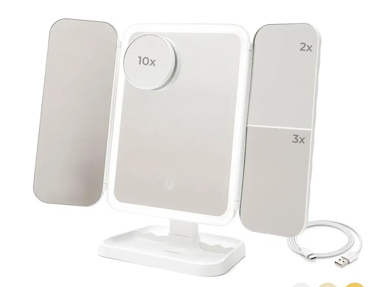 Billede 6 - Makeupspejl med LED og forstørrelse - Miled, genopladeligt (hvid)