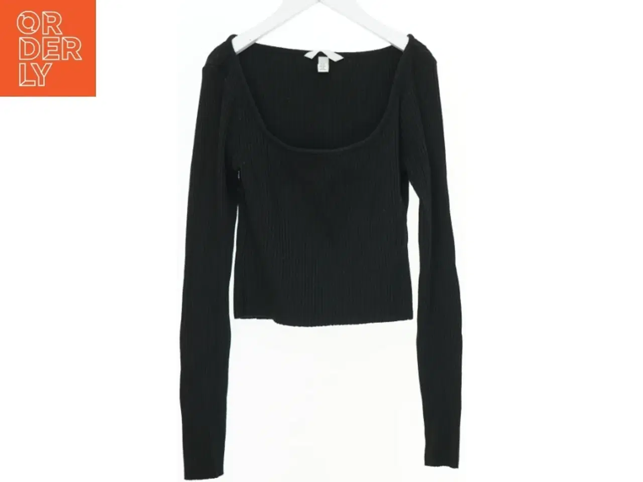 Billede 1 - Sort ribbet bluse med lange ærmer fra H&M (str. XS)