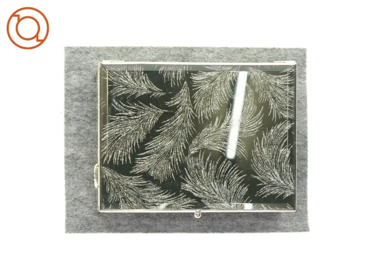 Billede 3 - Spejlæske med motiver af fjer (str. 19 x 14 x 8 cm)