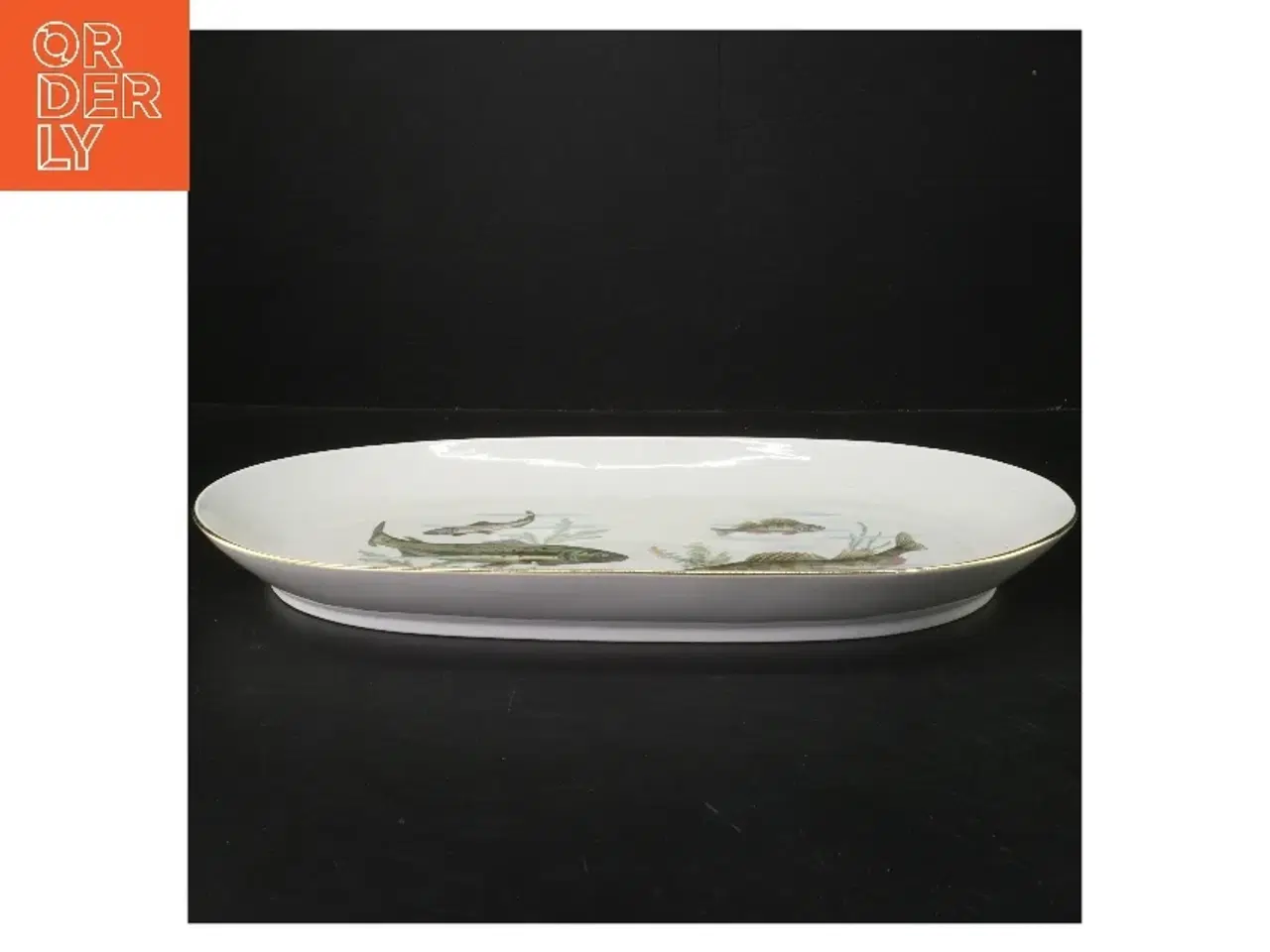 Billede 1 - Porcelænsfad med fiskemotiv fra Kahla (str. 37,5x22,5 cm)