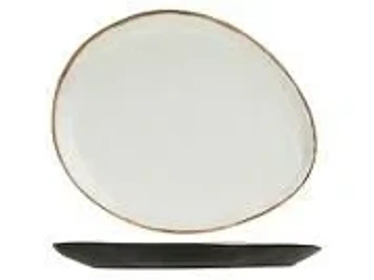Billede 1 - 65 stk. Tallerken melamin oval lysgrå 195 mm Plato