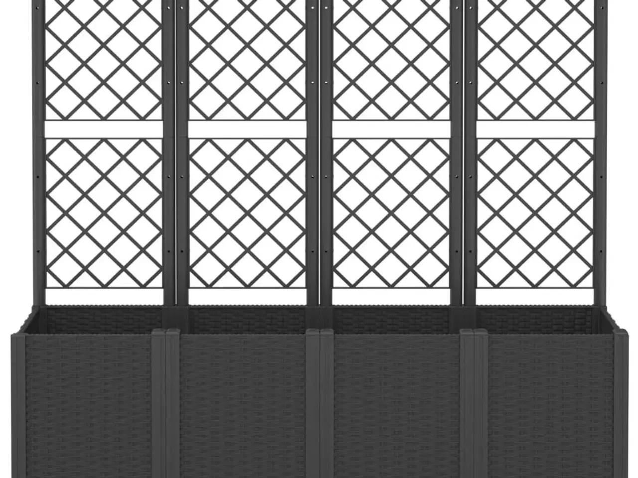 Billede 3 - Plantekasse med espalier 160x40x140 cm PP sort