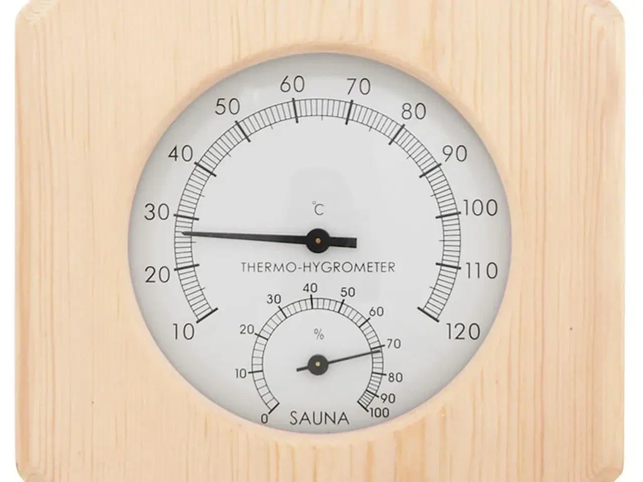 Billede 3 - 2-i-1 saunasæt hygrometer og timeglas massivt fyrretræ